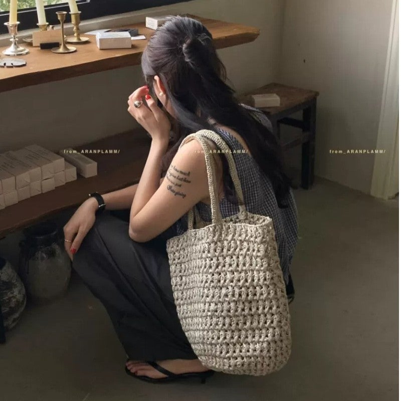 Lonslan Raffia Woven Bucket Bag - Image 2