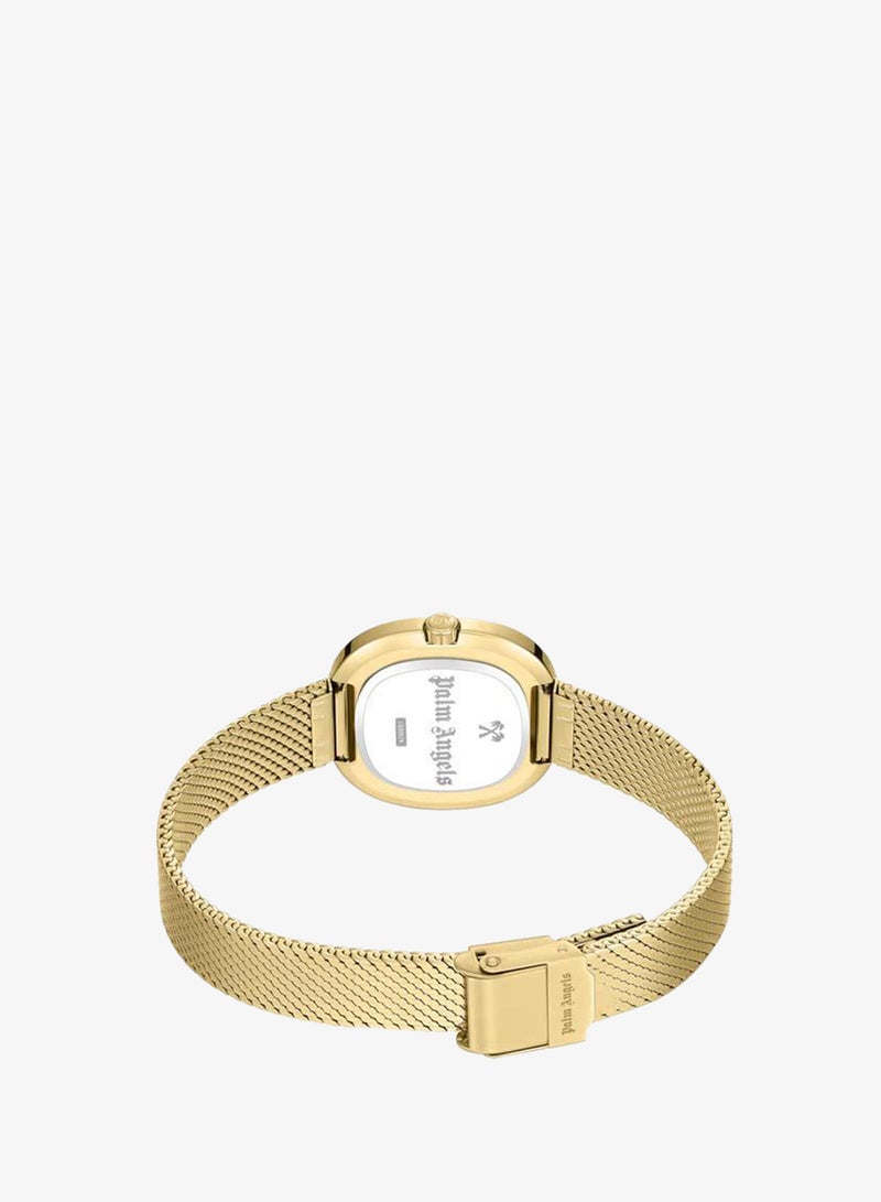 Palm Angels Aeris Gold Dial Gold Stainless Steel Bracelet Analog Watch for Women, 32mm - Image 3