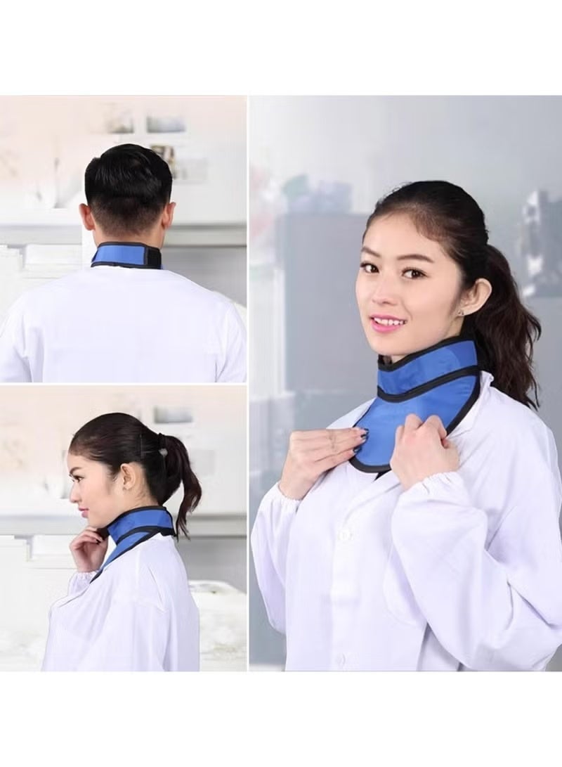 والالا طوق حماية الغدة الدرقية بالأشعة السينية من الرصاص بسمك 0.5 مم - حماية من الإشعاع مُشبعة بالرصاص للفحوصات الطبية | مقاس عالمي للرجال والنساء | معتمد من CE (تغطية للرقبة والصدر) - Image 3