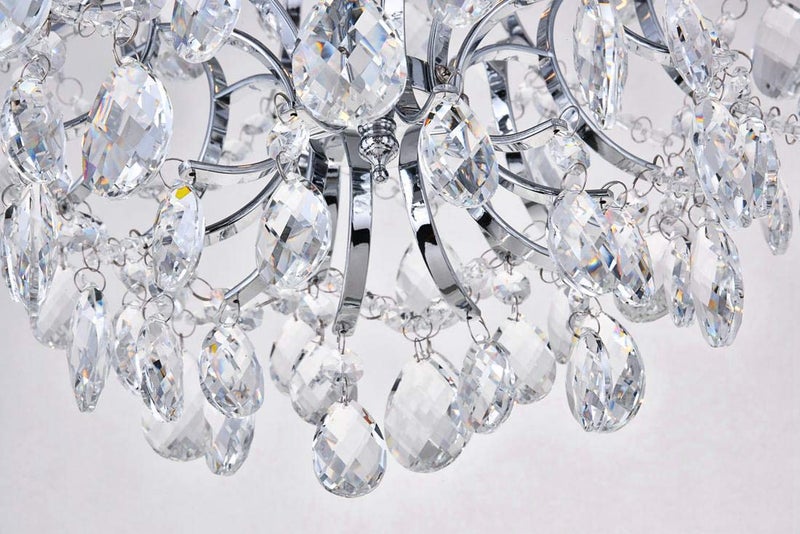 Bestier Modern Pendant Chandelier Crystal Raindrop Lighting Ceiling Light Fixture Lamp for Dining Room Bathroom Bedroom Livingroom entryway 3 E12 Bulbs Required D16 in x H18 in - Image 5
