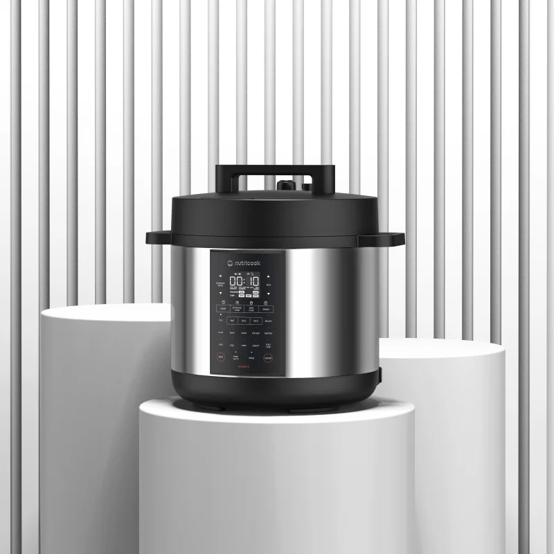 nutricook Smart Pot 3 1500W, 12 in 1 Electric Pressure Cooker, Rice Cooker, Sous Vide, Sterilizer, Yogurt Maker & More, 17 Smart Programs, 3 Favorite Buttons, SP330-ON, Silver/Black, 2-Year Warranty