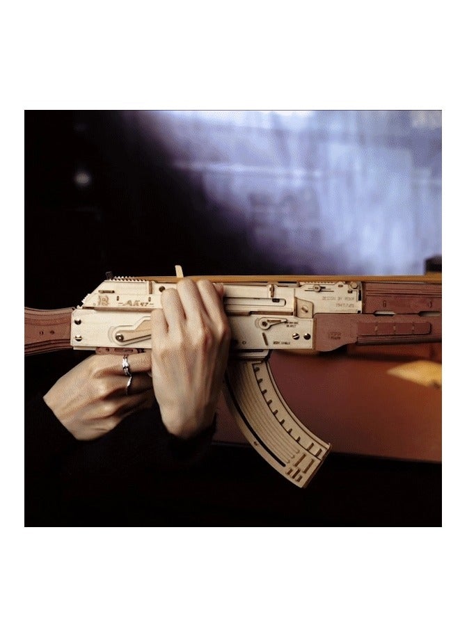 ROKR Wooden 3D Puzzle Model AK47 Rubber Bands Gun Toys  - Image 4