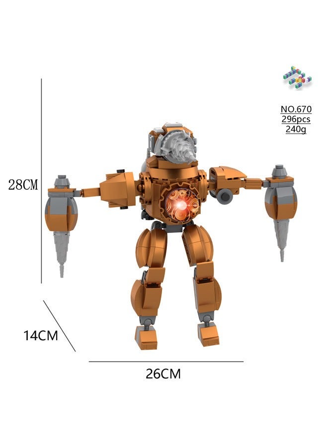Loquat Toilet man series building blocks Skibidi building block toy rose gold titan electric drill man - Image 2