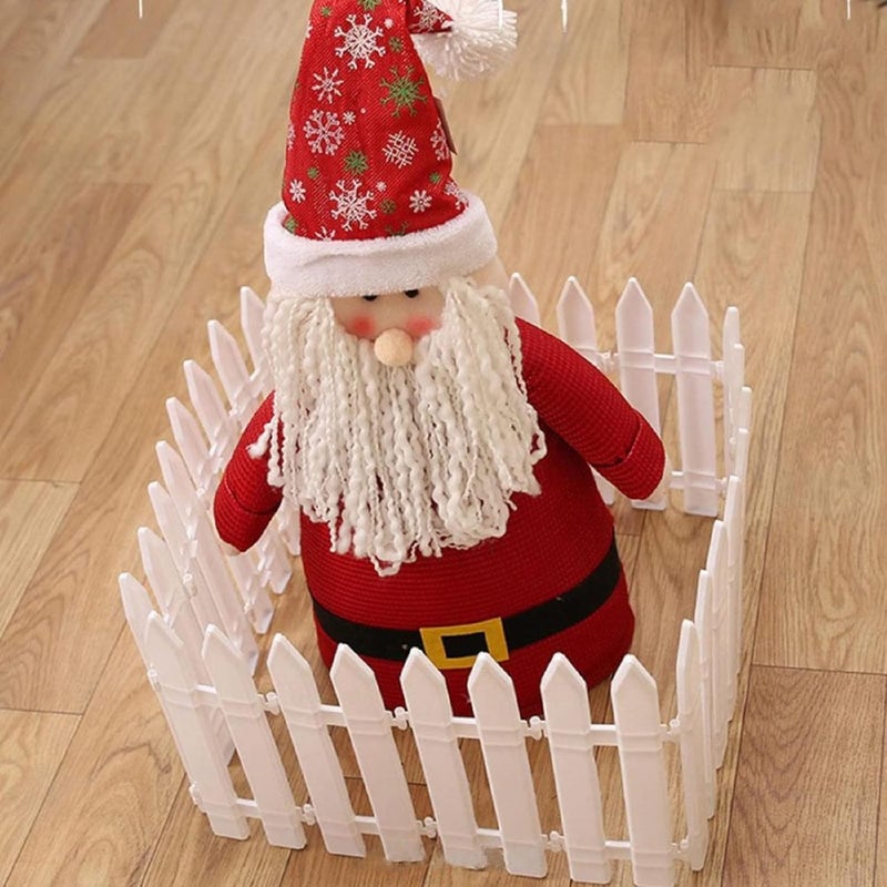 klarako 10/15 Pcs Christmas Tree Fence White Plastic Picket Fence Mini Xmas Tree Decorative Fences, Mini Fairy Garden Fence for Christmas Tree, Garden Fence Grass Lawn Edge Fence (15PCS) - Image 5