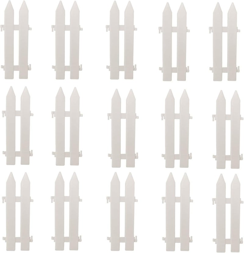 klarako 10/15 Pcs Christmas Tree Fence White Plastic Picket Fence Mini Xmas Tree Decorative Fences, Mini Fairy Garden Fence for Christmas Tree, Garden Fence Grass Lawn Edge Fence (15PCS) - Image 2