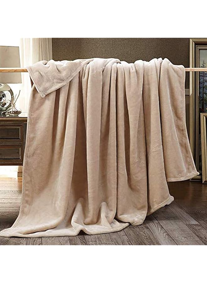 إيروريكس بطانيات صوفية مقاس واحد لجميع المواسم 370 جرامًا للمتر المربع خفيفة الوزن مضادة للكهرباء الساكنة للسرير نسيج ناعم للغاية بطانية حرارية دافئة للأريكة 240 × 170 سم بطانية مخملية - Image 1