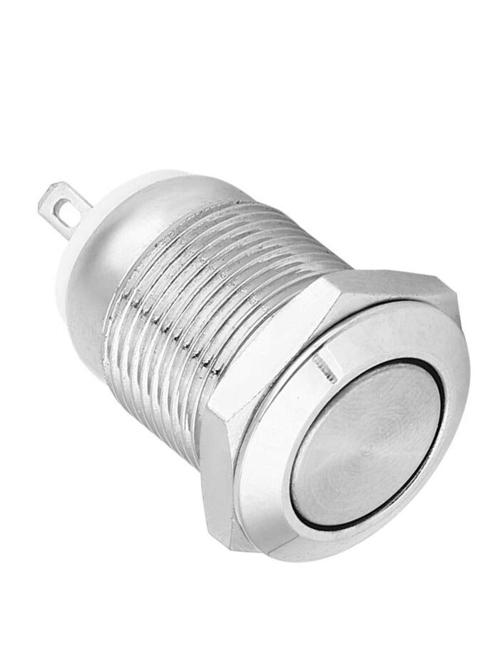 KNP KNP 12mm Metal Switch 12V Reset is a compact and robust push button switch designed for use in low voltage circuits With a stainless steel housing this switch is built for durability and aesthetic appeal.  - Image 2