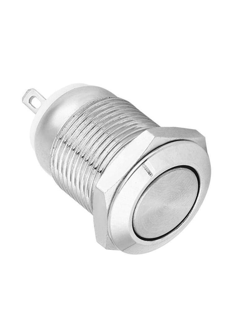 KNP KNP 12mm Metal Switch 12V Reset is a compact and robust push button switch designed for use in low voltage circuits With a stainless steel housing this switch is built for durability and aesthetic appeal.  - Image 3
