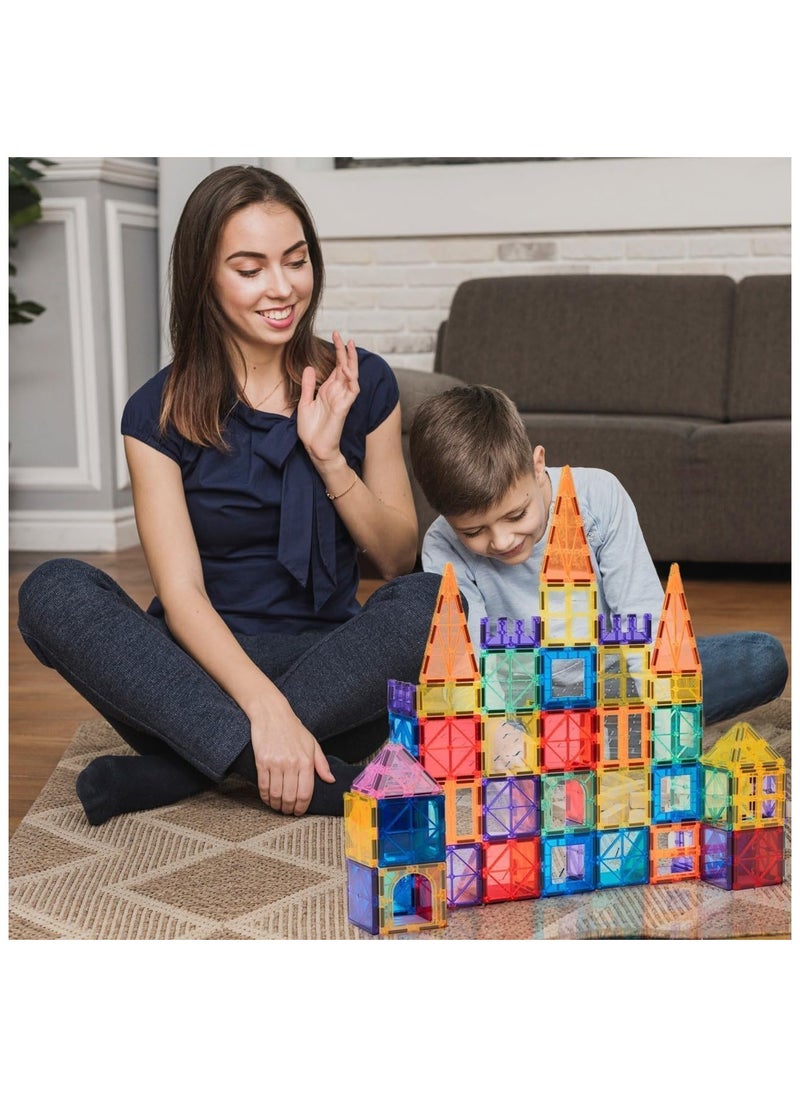 Piccasio 100Pcs Magnetic Building Tiles Set - Strong 3D Magnet Blocks for Kids, Educational STEM Toy, Birthday Gifts for Kids and Toddlers - Inspire Creativity and Imagination  - Image 2