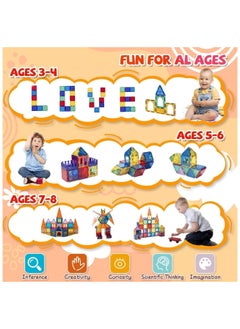 Piccasio 100Pcs Magnetic Building Tiles Set - Strong 3D Magnet Blocks for Kids, Educational STEM Toy, Birthday Gifts for Kids and Toddlers - Inspire Creativity and Imagination  - Image 5