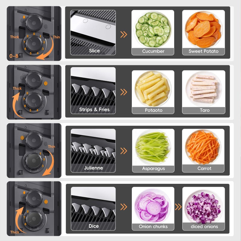 ONCE FOR ALL Upgrade Safe Mandoline Slicer Plus, Adjustable Vegetable Food Chopper Potato Fries French Fry Cutter, Detachable Blade, Kitchen Chopping Artifact, New Kitchen Gift (Pink) - Image 2
