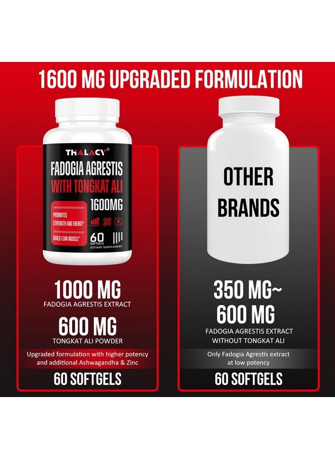 Health & Household - Thalacy 1600Mg Fadogia Agrestis Tongkat Ali Supplement, Fadogia Agrestis Extract For Men With Ashwagandha - Maximum Strength, 60 Softgels - Image 1