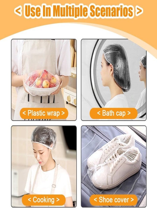 KitchenFest® Disposable Shower Cap Pack of 100 Pcs Free-Size Waterproof Spa Salon Hotel Kitchen Hair Dye Women Bathing Oil-proof Elastic Shower Caps - Image 4