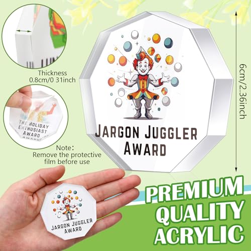 Cinnvoice 30 Pcs Funny Trophy Awards Gifts Bulk Employee Appreciation Week Gift Mini Acrylic Reward Teacher Nurse Coworker Team Small Clear Acrylic Medallions for OfficeCoworker - Image 3