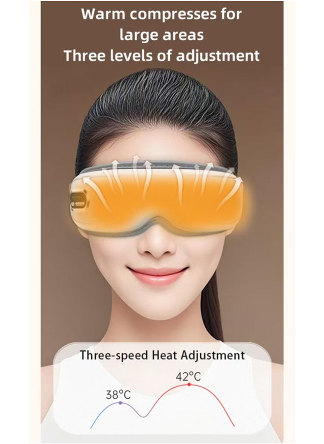 chixing جهاز تدليك العين الكهربائي الساخن مع شاشة HD، 5 أوضاع وتصميم قابل للطي 180° – يخفف إجهاد العين ويسترخي عضلات العين  - Image 2