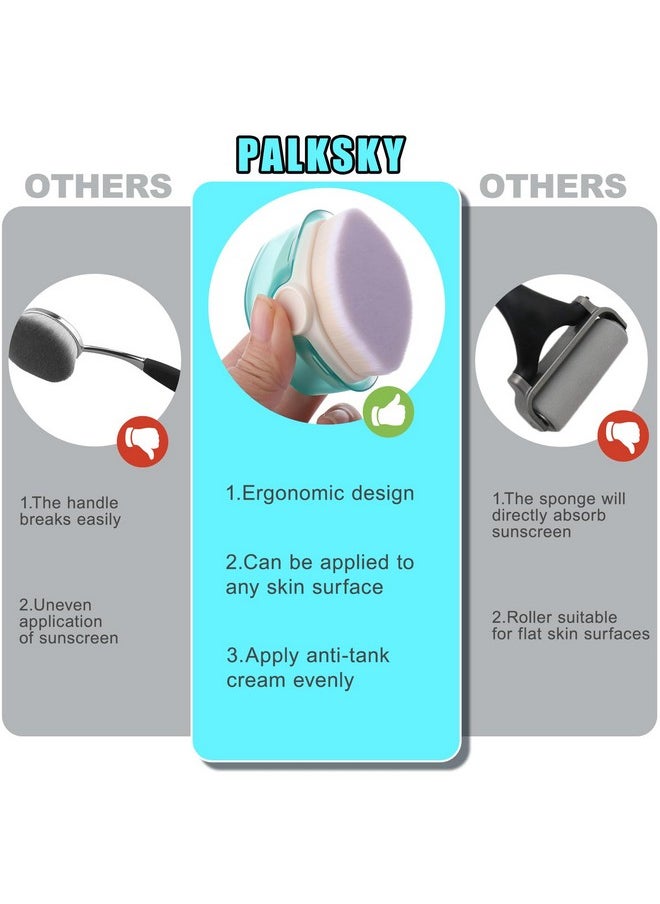 PalkSky Sunscreen Applicator For Kids 2 Pack Sunblock Buddy Brush Set With Protective Caps Sun Lotion Applicator Sun Cream Brush  - Image 5