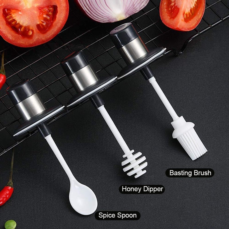 GALV Borosilicate Glass Food Storage Spice Salt Sugar Condiment Jar with Spoon and Olive Oil Bottle with Brush Combo for Kitchen Transparent Set of 3 - Image 5