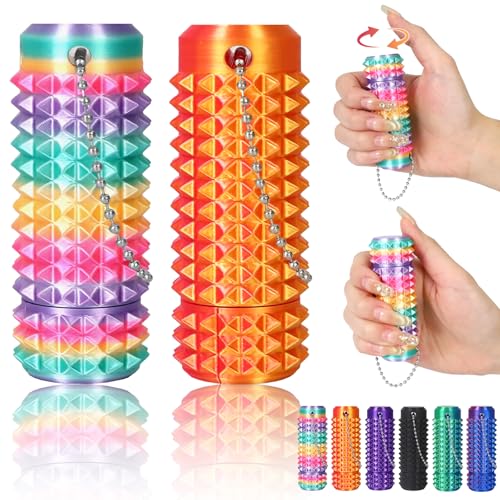 PARTY TONIGHT 2PCS Little Ouchies Pain Stim Fidget Fidget Toys for Adults 3D Printed Spin Spiky Grippie Sensory Rollers Spinner Toys for ADHD Anxiety Stress Relief Autism Novelty Stocking Stuffers - Image 1