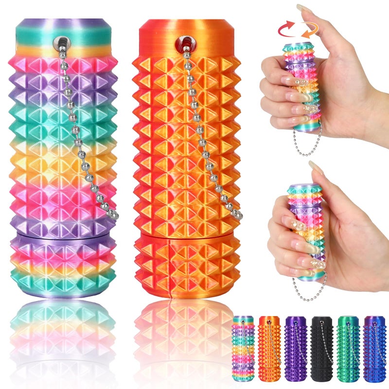 PARTY TONIGHT 2PCS Little Ouchies Pain Stim Fidget Fidget Toys for Adults 3D Printed Spin Spiky Grippie Sensory Rollers Spinner Toys for ADHD Anxiety Stress Relief Autism Novelty Stocking Stuffers - Image 3