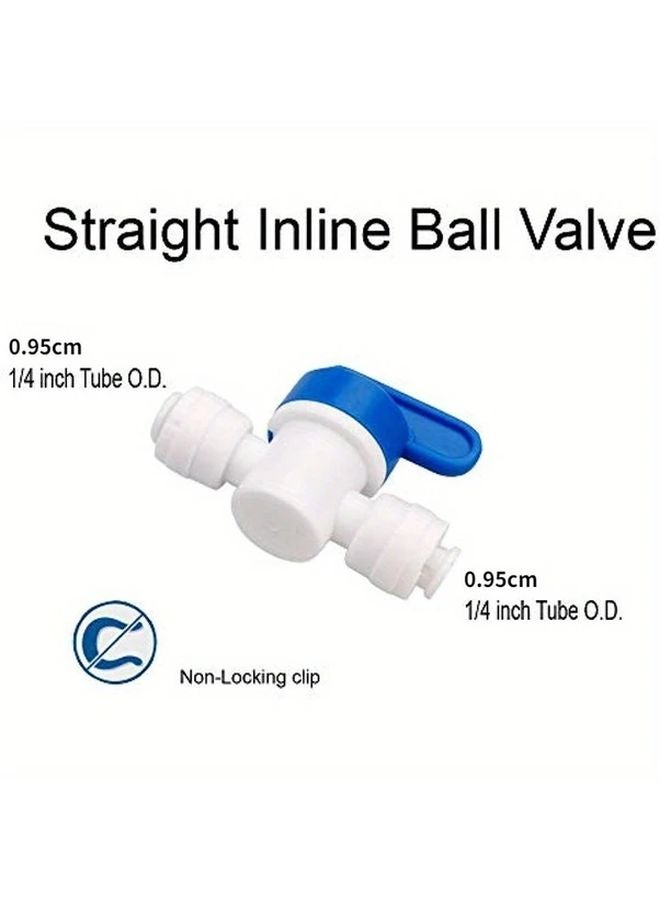 5pcs 1 4 Inch OD Quick Connect Inline Shut Off Ball Valves Durable Plastic Water Purifier Fittings - Image 3