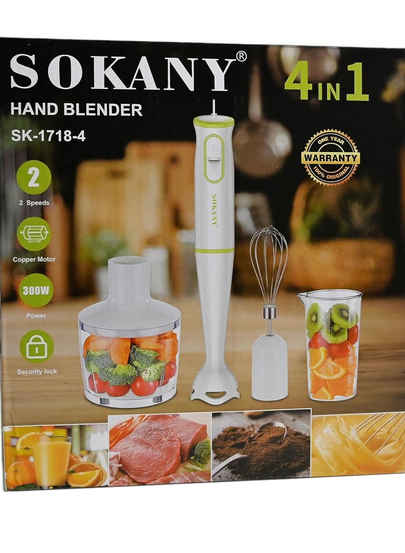 sokany Multi Function 4 in 1 Portable Electric Juicer Electric Hand Stick Blender HandHeld Food Chopper - Image 4