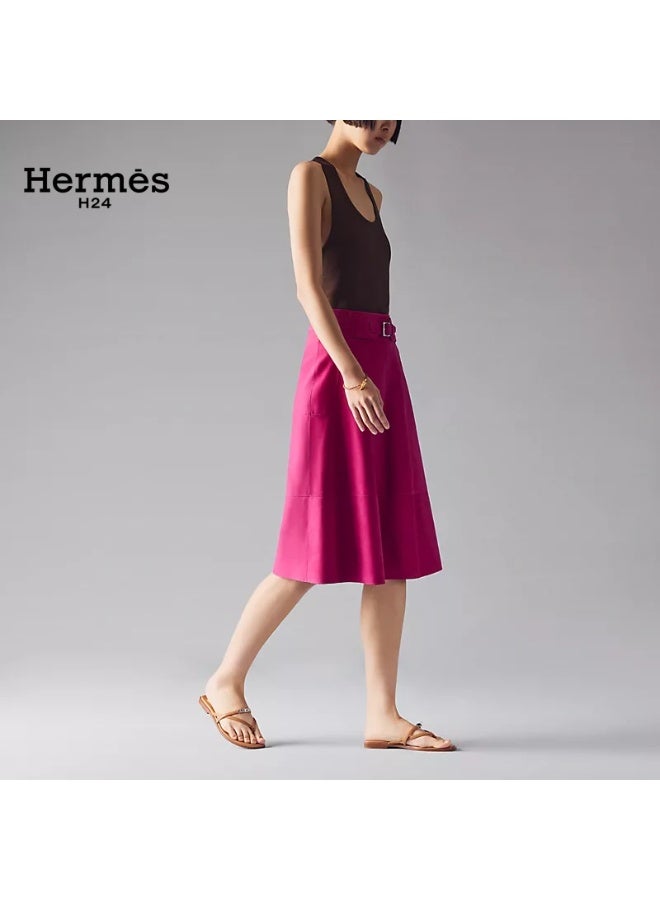 Hermes H24 صندل ”هيرميس H24 ميس“ من جلد العجل، بأشرطة متقاطعة ومشبك معدني، 0.6 سم، صيفي للنساء، بني - Image 5