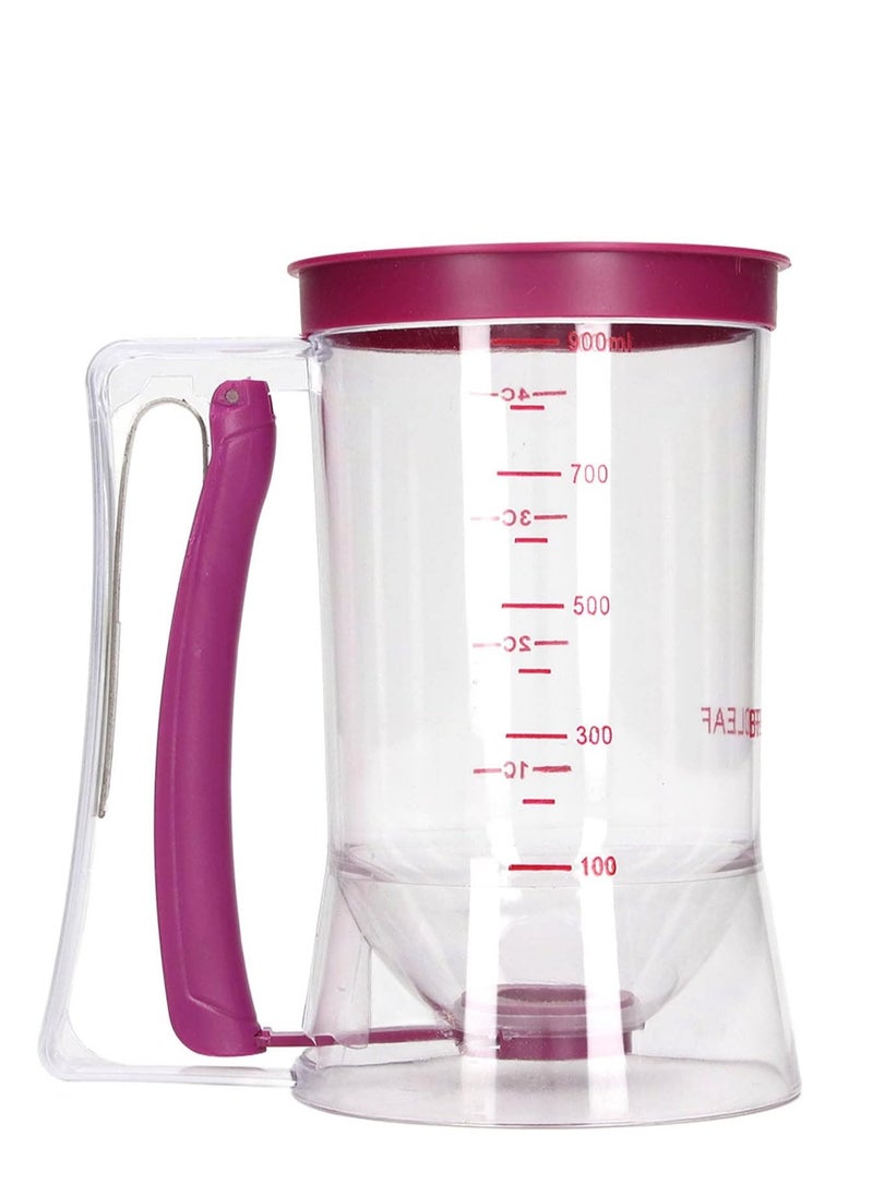 Generic - Clear Batter Dispenser Plastic Measuring Cup Cake Baking Tool Pancake Maker with Handle and Scale for Cupcake Pancake Crepe - Image 1