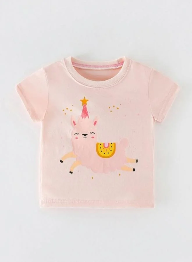 YUNIQEE Pink Printed Short Sleeve Crew Neck T-Shirt