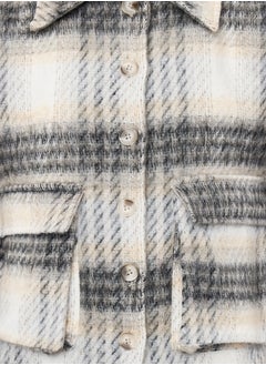 trendyol Multicolored Plaid Patterned Shacket Thin Jacket Coat TWOAW25MO00078  - Image 3