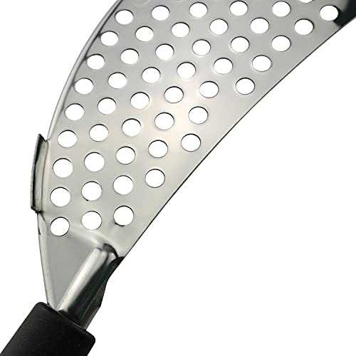 Tegg Crescent Pot Strainer Stainless Steel Grease Pasta Strainer Insert Drainer with Handheld for Different Pot Pan Kitchen Tool - Image 4