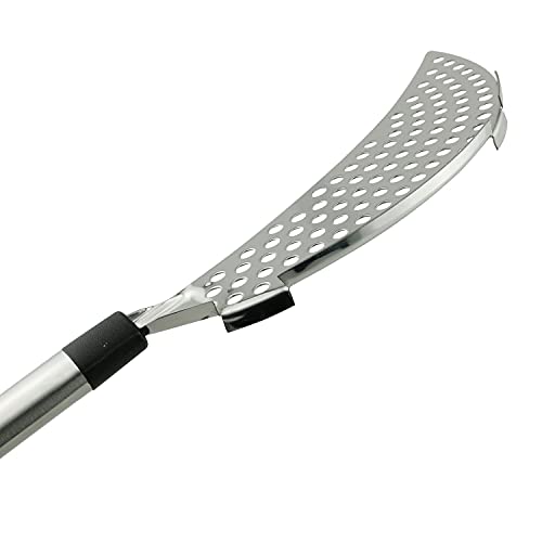 Tegg Crescent Pot Strainer Stainless Steel Grease Pasta Strainer Insert Drainer with Handheld for Different Pot Pan Kitchen Tool - Image 5
