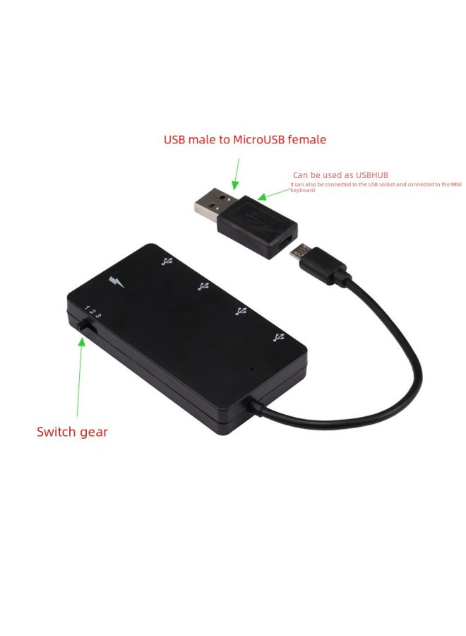 نيوترل شاحن متعدد المنافذ مع وصلة OTG بخمسة في واحد، يمكنه الشحن ونقل البيانات في نفس الوقت. محول متعدد المنافذ USB هاب - Image 4