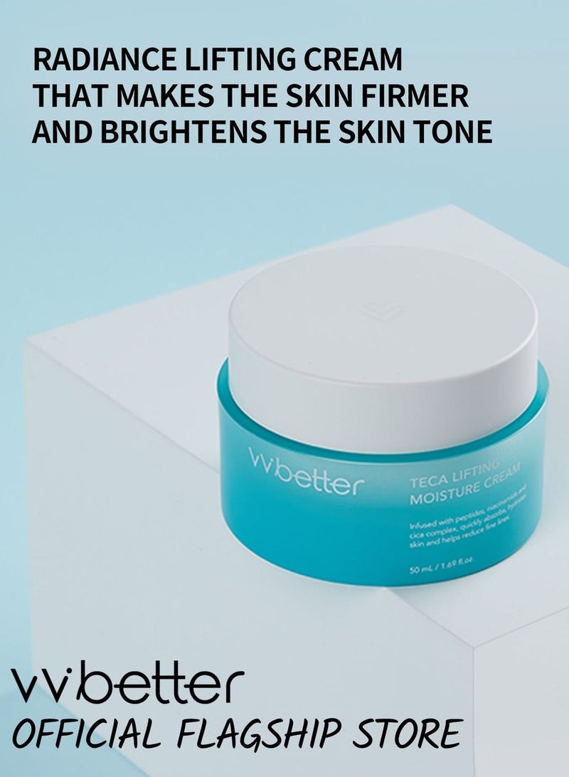 VVBETTER VVBETTER TECA Lifting Moisture Cream 50ml – Korean Moisturizer with Centella Asiatica, Peptides, Niacinamide & CICA Complex | Intense Hydration, Anti-Aging, Quick Absorption, Fine Line Repair, Sensitive Skin  - Image 1