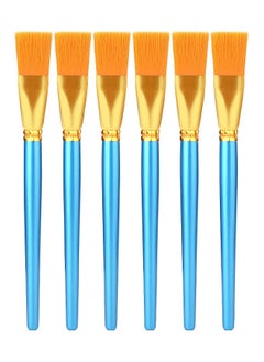 Depend 6 Piece Nylon Paint Brushes Set For Acrylic Painting 1 Inch Wide Flat Brushes For Artists, Professional Quality For Gouache Acrylic Oil Watercolor Face Nail Body Art Watercolors Blue  - Image 1