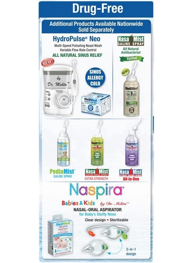 NeilMed Sinus Rinse 100 Premixed Packets - All Natural Nasal Irrigation for Sinus Relief, Moisturization, and Daily Hygiene - Drug-Free, Preservative-Free (Pack of 2) - Image 3