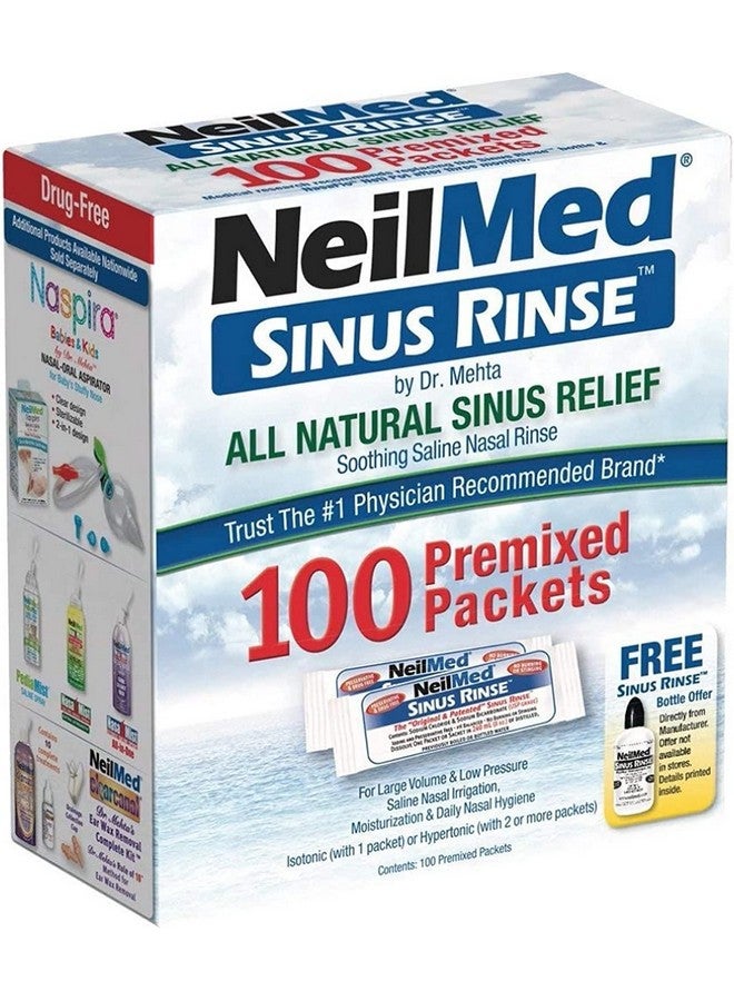 NeilMed Sinus Rinse 100 Premixed Packets - All Natural Nasal Irrigation for Sinus Relief, Moisturization, and Daily Hygiene - Drug-Free, Preservative-Free (Pack of 2) - Image 5
