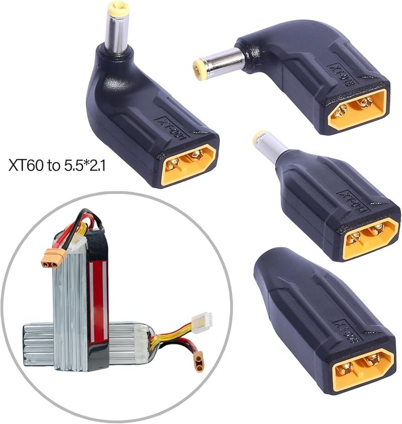 Multi Color Portable XT60 to DC5525 Converter Plug Connector for Model Making Electronics Engineering - Image 1