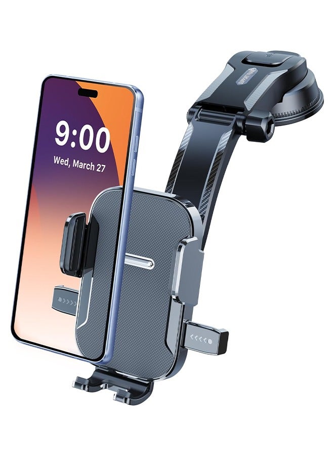 اتش واي 360 درجة الدورية العالمي الهاتف الخليوي جبل لوحة القيادة الزجاج الأمامي تنفيس الهواء [ذراع تعديل متعدد الزوايا] حامل هاتف داش ، حامل الهاتف الخليوي للسيارة ، للسيارة تناسب جميع الهواتف المحمولة - Image 1
