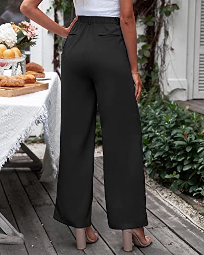 GRAPENT Wide Leg Pants for Women Office Pants for Women Trendy Womens Work Outfits Womens Trouser Black Work Slacks Plus Size Casual Trousers Color Black Size XX-Large 20 22 - Image 3