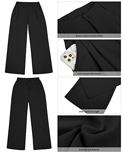 GRAPENT Wide Leg Pants for Women Office Pants for Women Trendy Womens Work Outfits Womens Trouser Black Work Slacks Plus Size Casual Trousers Color Black Size XX-Large 20 22 - Image 5