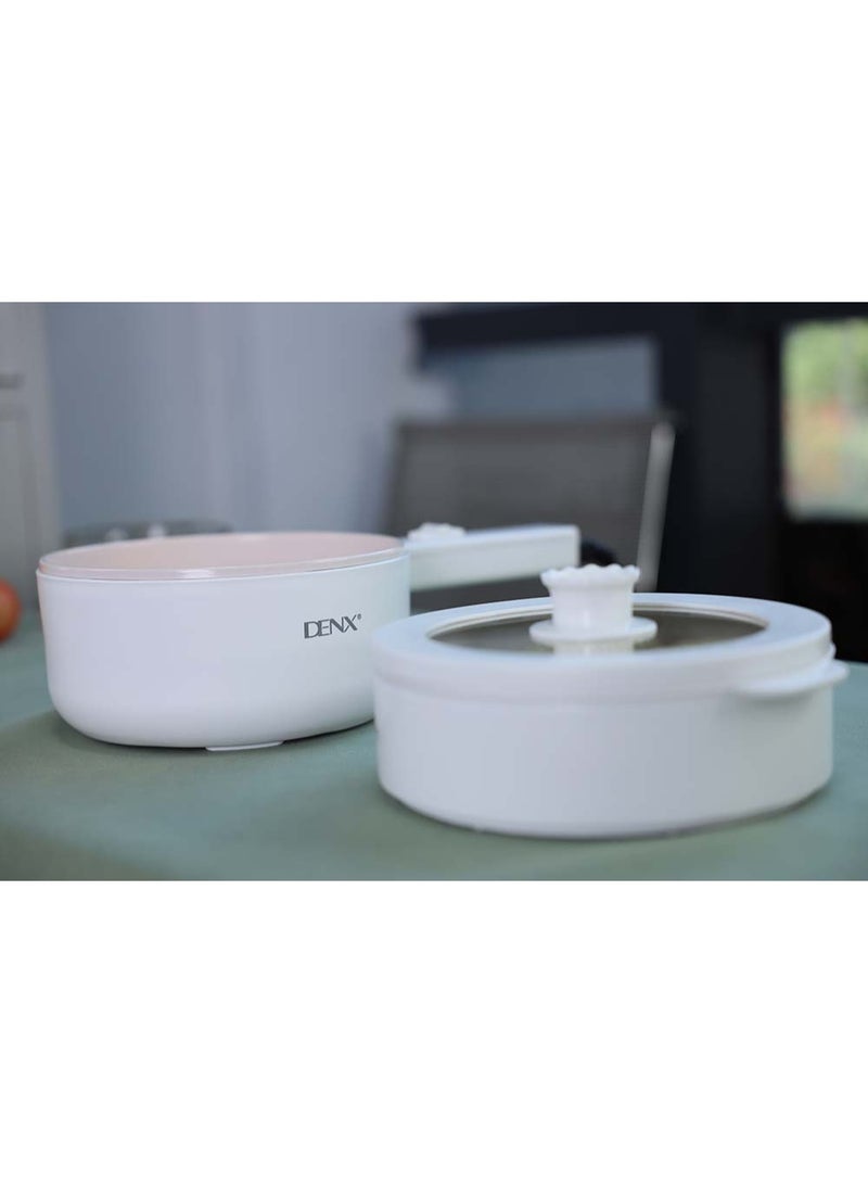 Denx 2L Multi-Function Electric Hot Pot with Steamer, Non-Stick Mini Cooker for Noodles, Rice, Soup & Quick Meals, Dual Power Control, Portable Travel Pot - Image 3