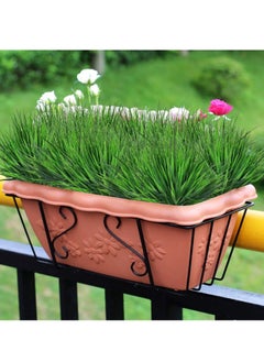 Generic Artificial Plants Plastic Wheat Grass Greenery Shrubs UV Resistant Fake Outdoor Plants for Farmhouse Home Garden Wedding Indoor Outside Home Garden Decoration 6pcs Grasses  - Image 4