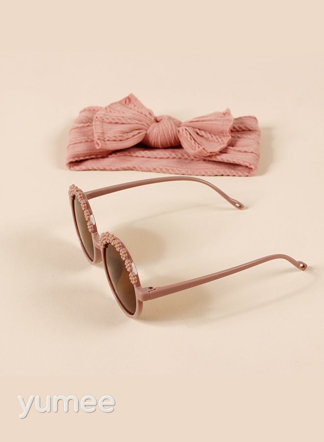 يمي مجموعة عصابات الرأس ونظارات شمسية للأطفال – 2 مجموعة من عصابات الرأس الناعمة القابلة للتمدد المصنوعة من النايلون - Image 3