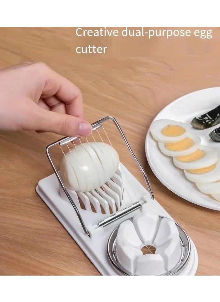 Generic Egg Slicer, Egg Slicer for Hard Boiled Eggs, Stainless Steel Wire Egg Slicer,with 2 Slicing Styles, Heavy Duty Aluminium Egg Cutter Dishwasher Safe for Egg Strawberry Soft Fruit  - Image 2