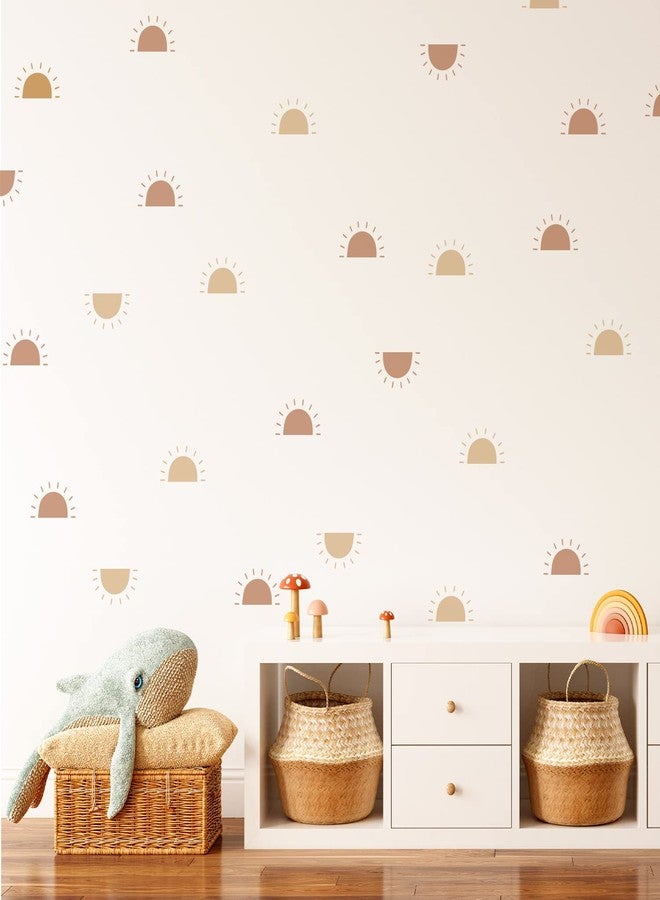 Alwayspon 24Pcs Half Sun Boho Art Wall Decals, Peel and Stick Wall Stickers for Living Nursery Room Bedroom Wall Decor - Image 1