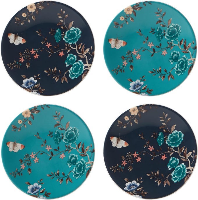890748 SPRIG VINE 4PIECE TIDBIT PLATE SET