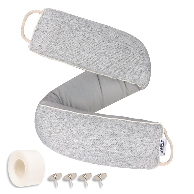 TORRAMI 38 Door Draft Stopper Under Bottom Insulation Noise Air Stopper 22LBDraft Stopper Guard Seal for Doors and Windows  Light Gray