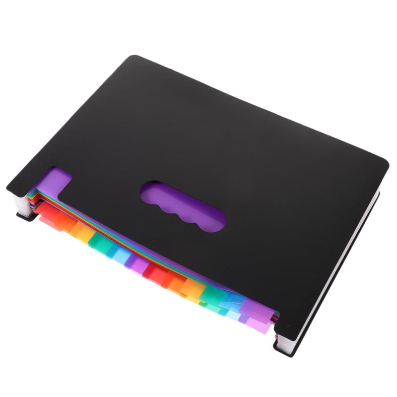 Rainbow Colored Portable File Folder Organizer Holder With Labels For Office Supplies - Image 2