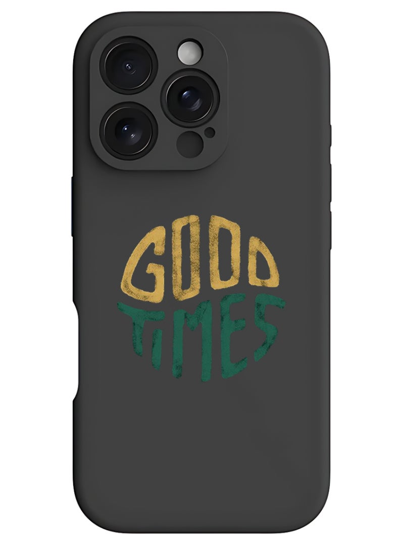 Theodor Protective Slim Fit Case Liquid Silicone Cover with Full Body Protection Anti-Scratch Shockproof Case For iPhone 16 Pro Max Black - Good times