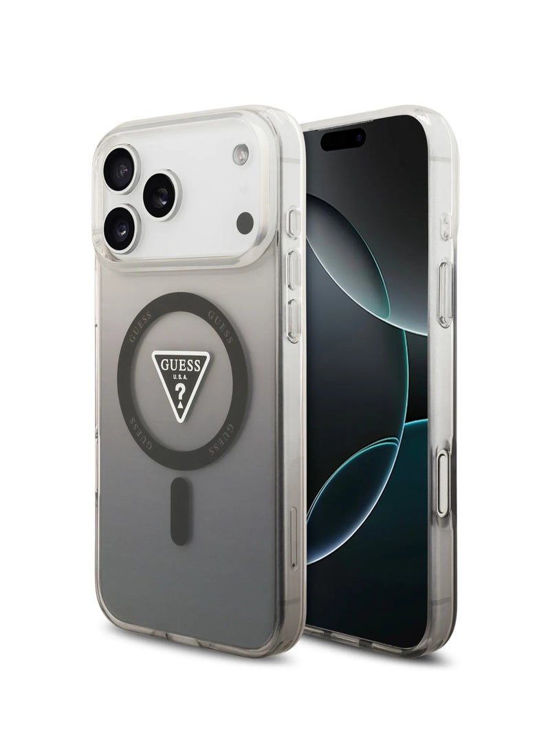GUESS iPhone 17 Pro Max MagSafe Case IML Gradient with Printed Triangle Logo / Easy Snap-On / Drop Protection / Slim Profile / Lightweight Back Cover / Comfortable Grip - Black - Image 2